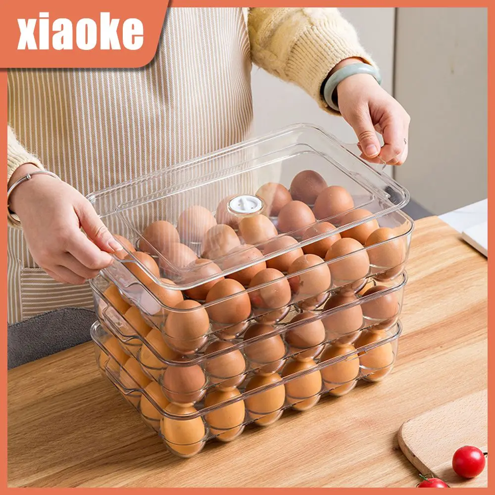 

Modern Refrigerator Storage Boxes Save Space With Handles Storage Containers Pet With Covers Egg Preservation Box Household
