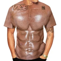 mens t shirt summer funny body six pack abs muscle t shirt 3d print fake short sleeve fitness t shirt streetwear