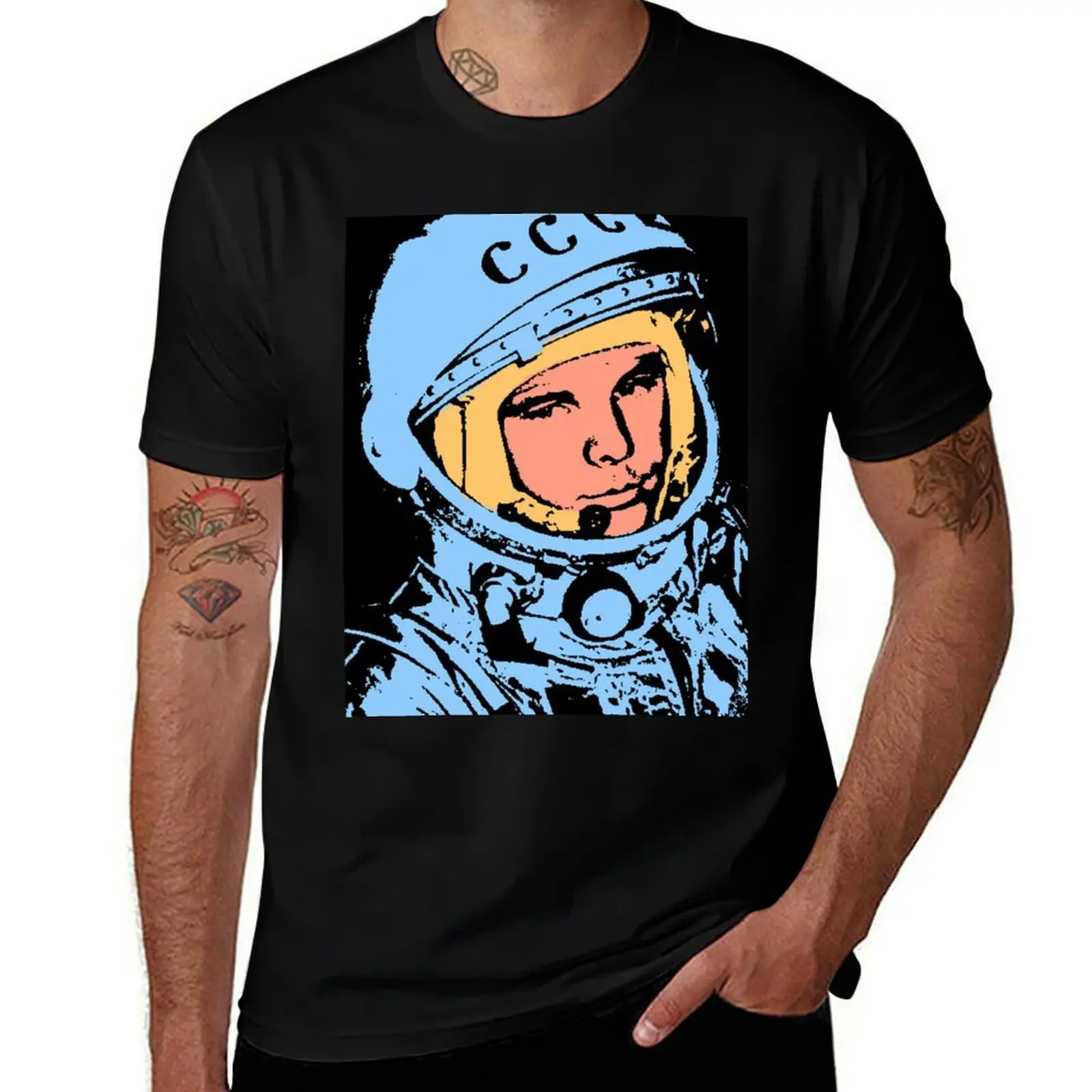 Фото Футболка YURI GAGARIN-4 с модным графическим принтом для мужчин №1