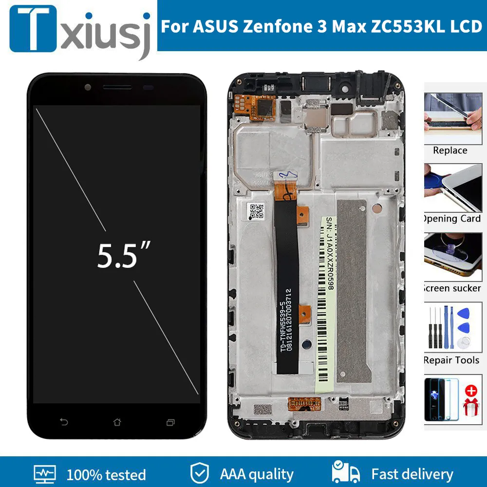 

5.5" 100% Test Original LCD For ASUS Zenfone 3 Max ZC553KL X00DD LCD Display Touch Screen Digitizer Replacement With Free Tools