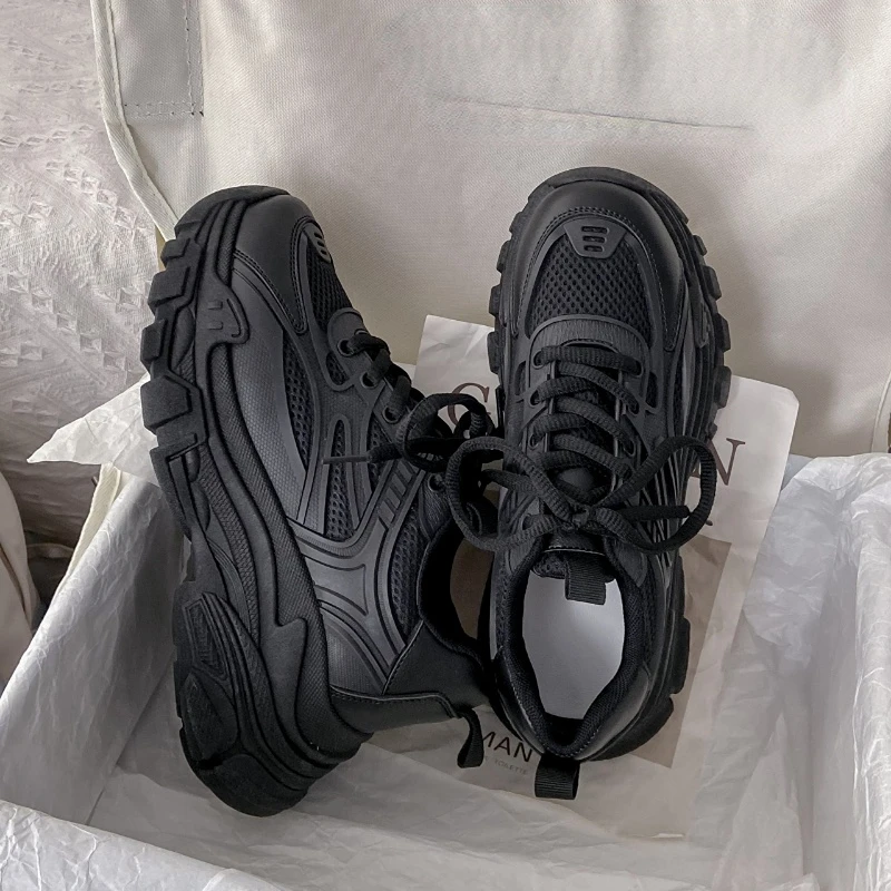 

Platform Shoes for Women Lace-Up Casual Shoes Comfortable Sports Shoes Fashion White Women's Vulcanized Shoes 2023 Tenis Mujer