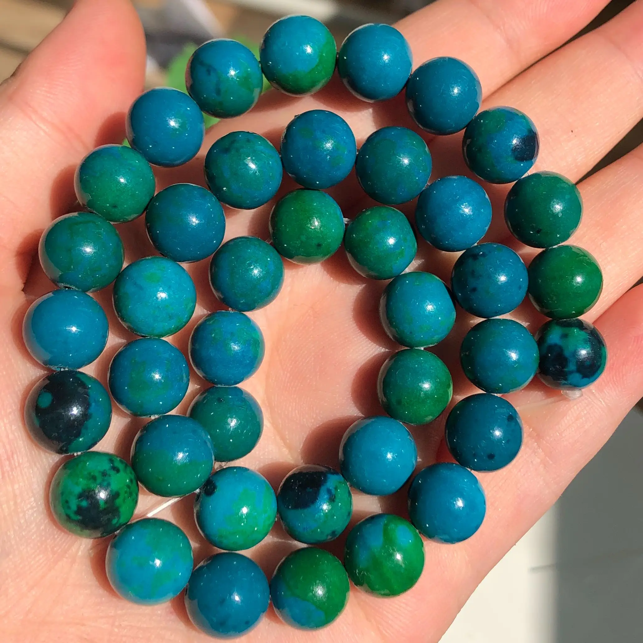 

Wholesale Natural 4 6 8 10 12MM Chrysocolla Stone Beads Round Loose Spacer Beads For Jewelry Making DIY Bracelet Accessories
