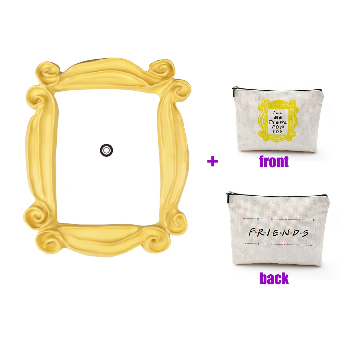 

Friends TV Show Merchandise Peephole Frame from Monica's Apartment,Officially Licensed Merchandise.with one Makeup Bag.