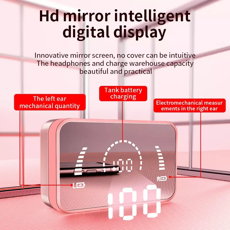 

2023 MC T5 Women Bluetooth Headphones TWS Wireless Earphones Mirror Design Sports Earbuds With Microphone Gaming Headset audifo