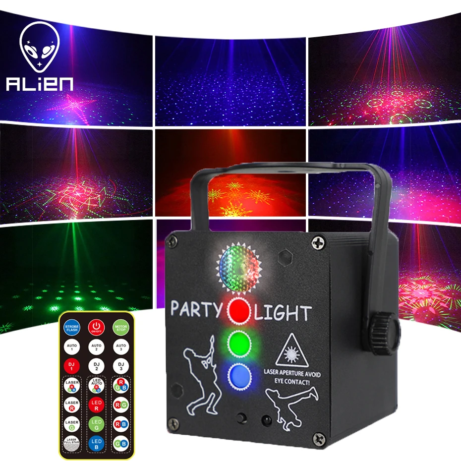 ALIEN – Mini projecteur Laser RGB Disco DJ  éclairage de scène effet fête vacances mariage lampe de