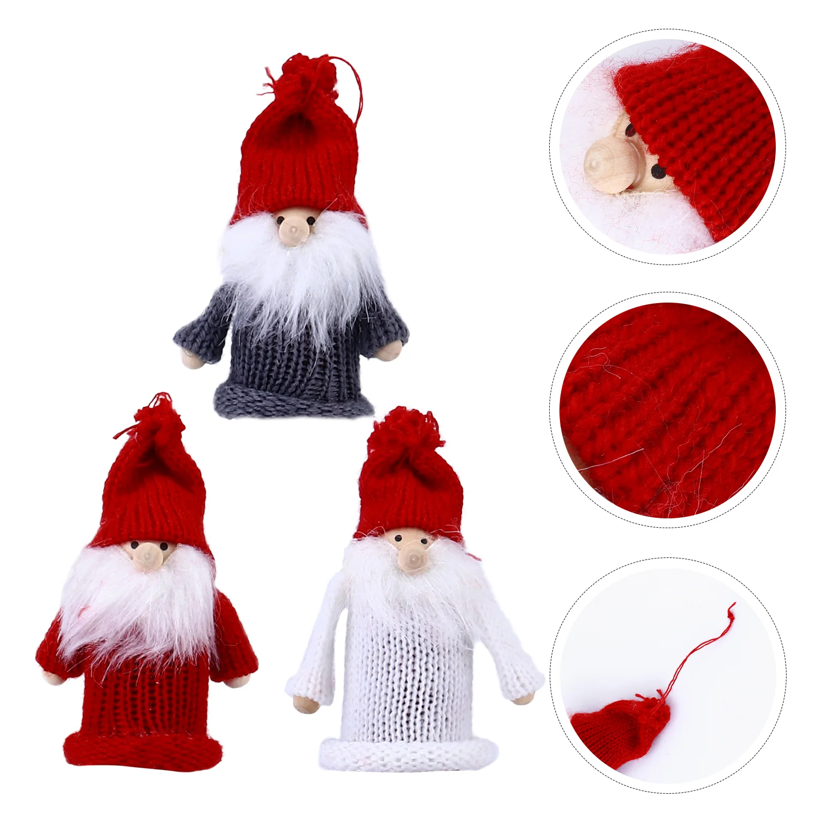 

3pcs Santa Claus Bottle Topper Christmas Hanging Ornaments Creative Party Decor