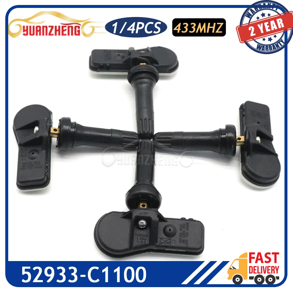 

TPMS Датчик давления в шинах для Hyundai Creta IX25 Tucson I40 IX35 Sonata 2014-2018 Tucso 52933C1100 433 МГц 52933-C1100