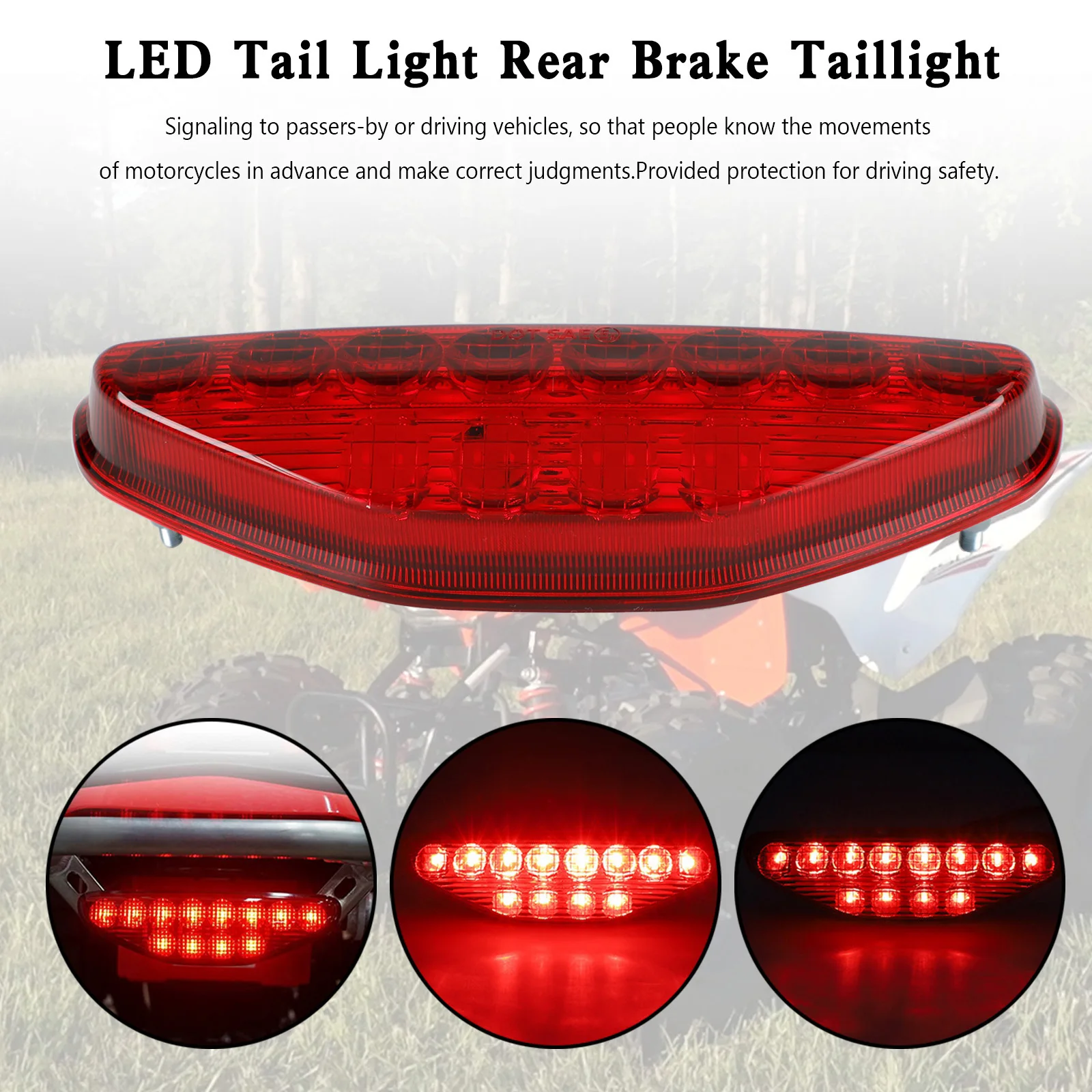 

Artudatech LED Tail Light Rear Brake Taillight For HONDA TRX450R & TRX450ER 2006-2014
