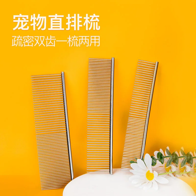 

Pet Supplies Cat and Dog Comb Cat and Dog Cleaning and Grooming Electroplating Stainless Steel Knot Comb Straight Comb