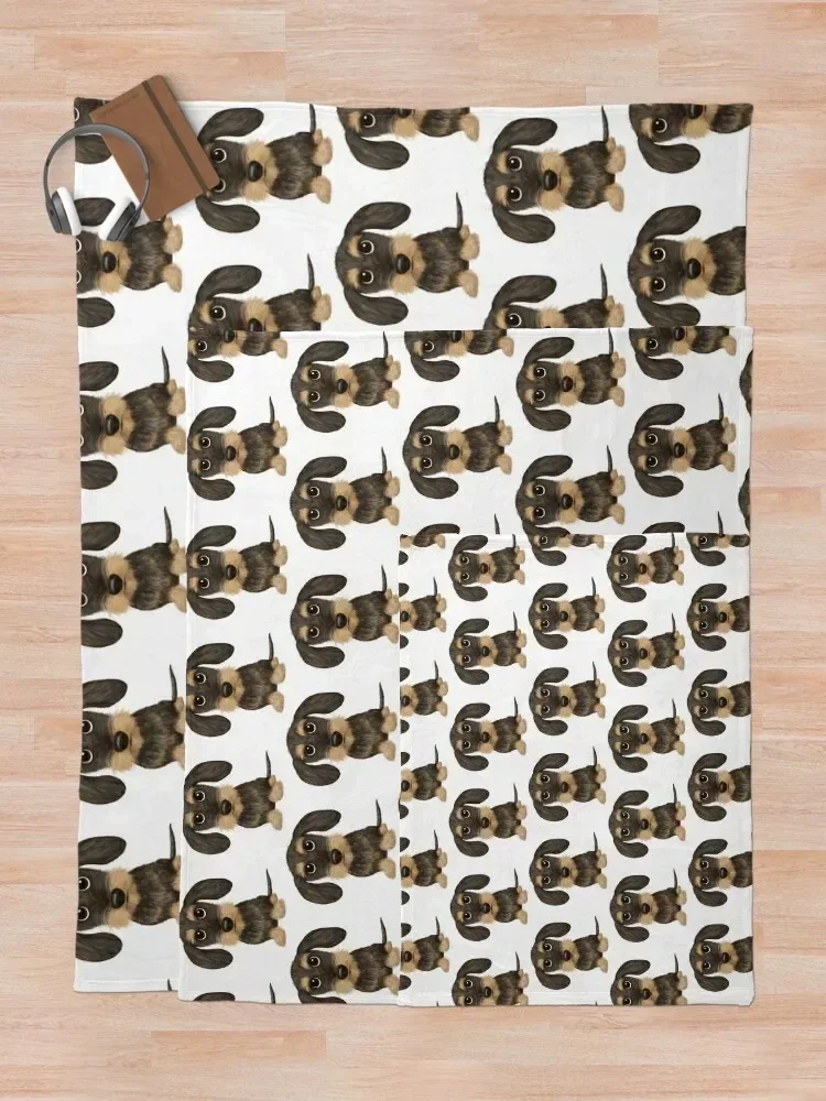 Одеяло плюшевое с длинными волосами милая такса дикий кабан и