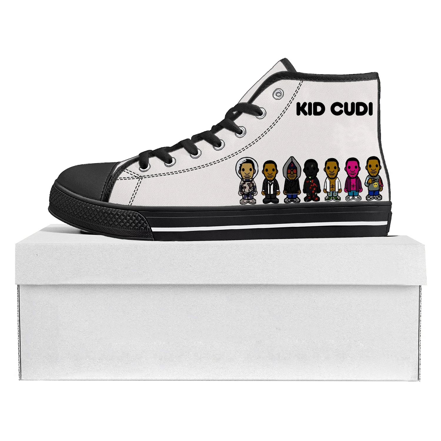 Kid Rapper Cudi Fashion High Top High Quality Sneakers Mens Womens Teenager Canvas Sneaker Casual Couple Shoes Custom Shoe Black