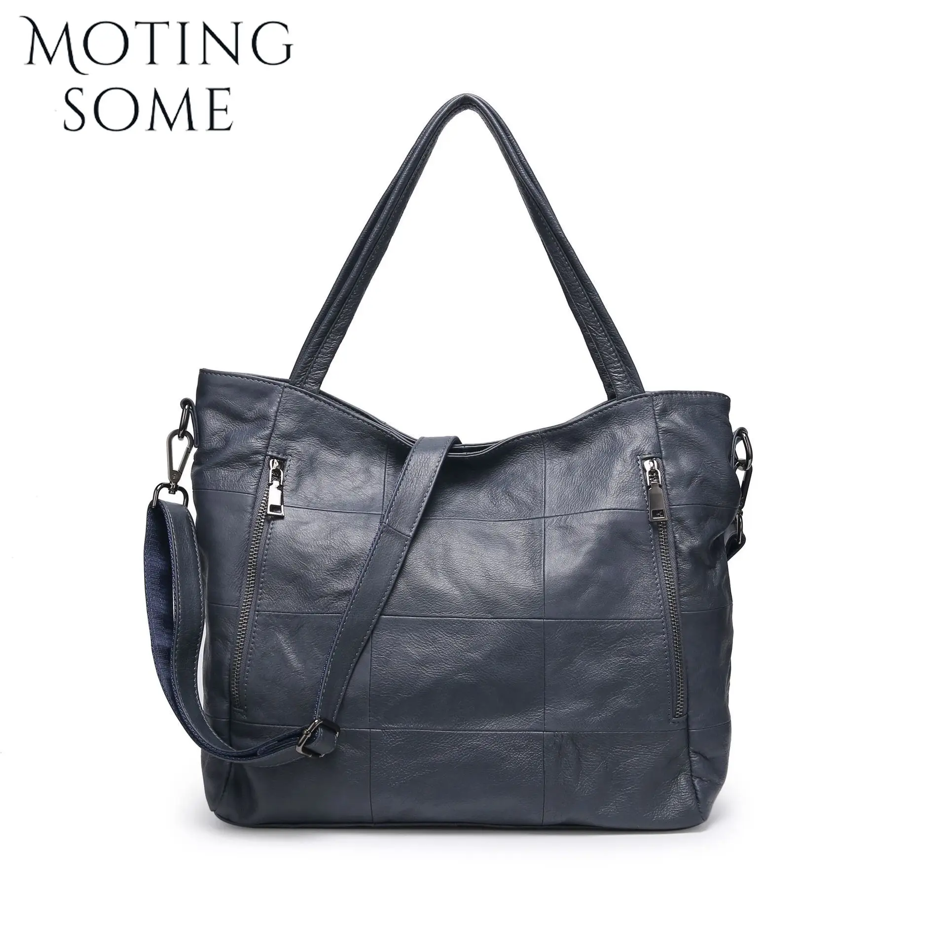 Женская Повседневная Большая Сумка Motingsome Из Натуральной Кожи На Молнии