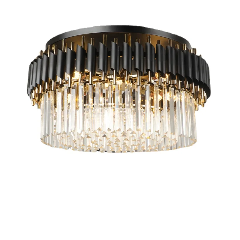 

Кругласветильник Хрустальная Потолочная люстра для кухни, черная лампа для гостиной, спальни, комнатное светильник шение, ingCD