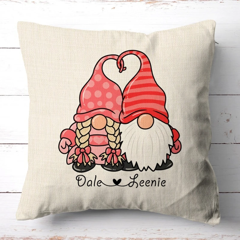 

Personalized Gnome Pillow Cover 16 x 16 Inches Swedish Tomte Throw Pillow Case