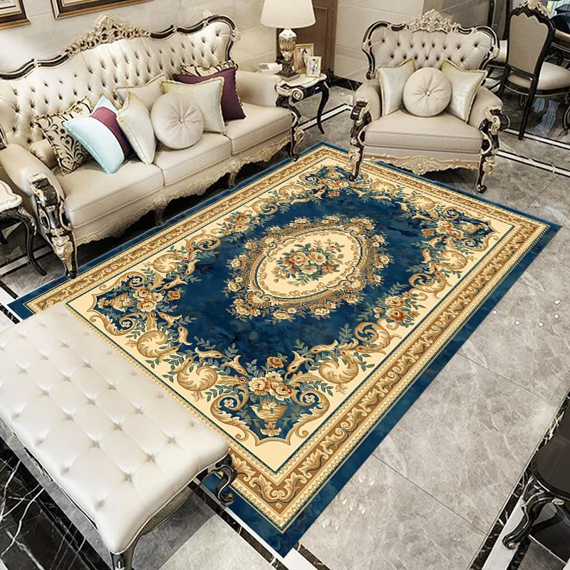 

European-style Crystal Velvet Carpets Living Room Sofa Coffee Table Mat Nordic Decoration Bedroom Carpet Simple Study Lounge Rug