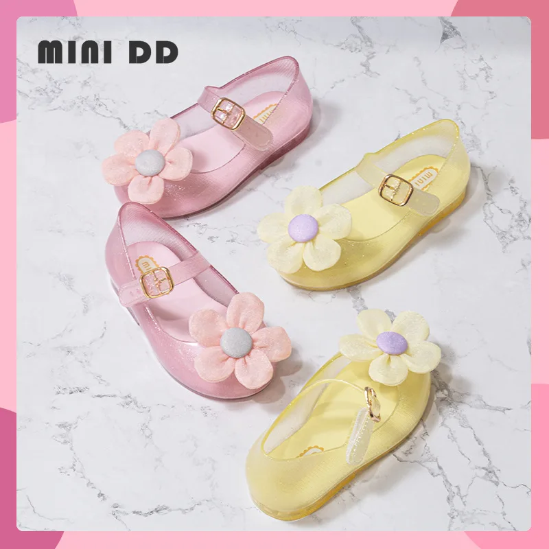 

2022 New Spring Summer Mini DD Jelly Shoes Children Fashion Cute Flower Korea Summer Sandals Baby Cany Beach Shoes DD030