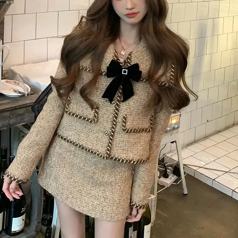 Корейский новый зимний роскошный комплект из двух предметов женская куртка с