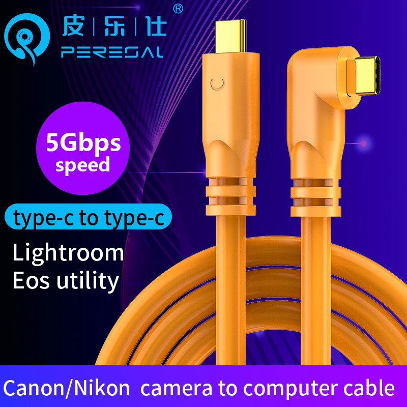 

Кабель PERESAL с Type-c на Type-c для Canon EOS R RP R3 R5 R6 R10 1DX3 M62, кабель для камеры macbook pro