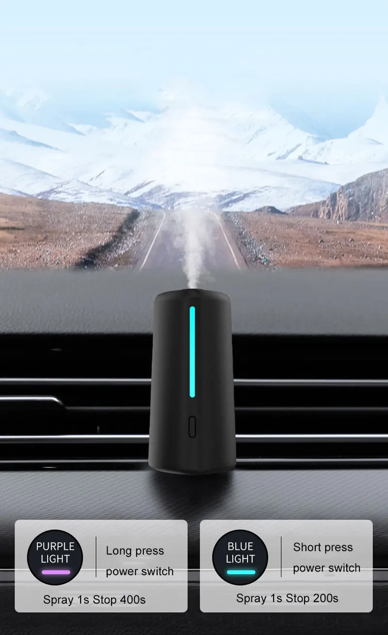 

Car Oil Diffuser Ultrasonic Spray Vent Clip Air Outlet Car Perfume Fragrance Auto Flavoring Interior Woman Man Air Freshener