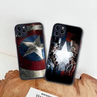 marvel avenger hero captain america phone case for iphone 13 12 11 pro max mini xs 8 7 plus x se 2020 xr matte transparent cover