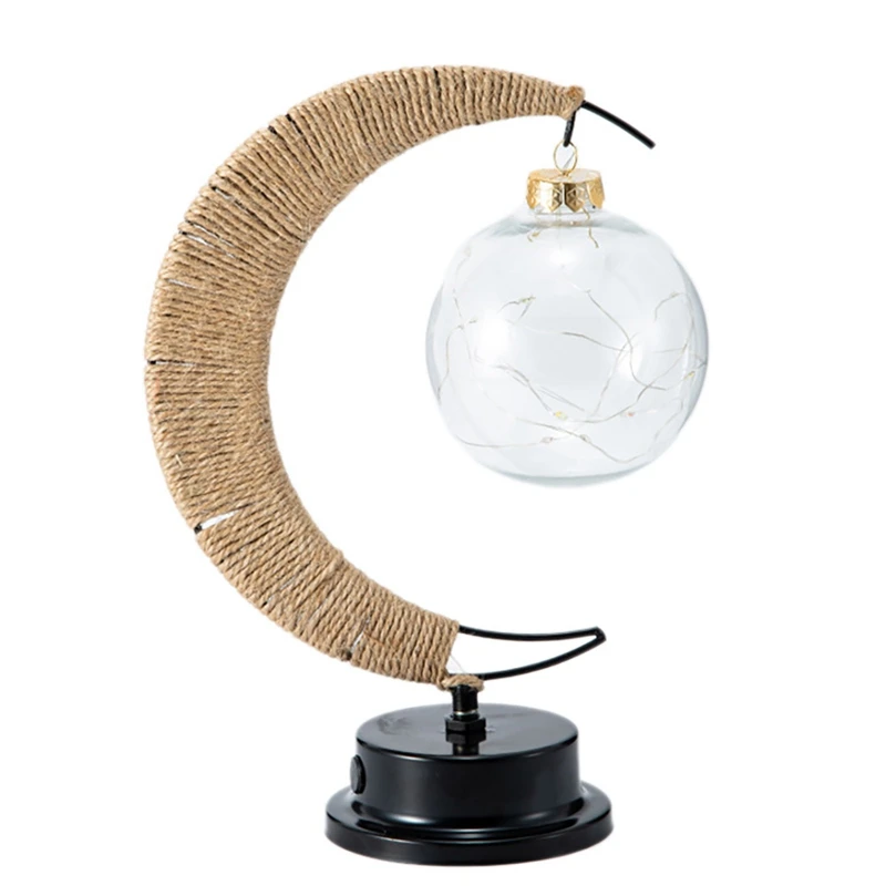 

Светодиодная лампа Sepak Takraw с питанием от USB, ночсветильник из кованого железа ручной работы с пеньковой веревкой, домашнее украшение, спальн...