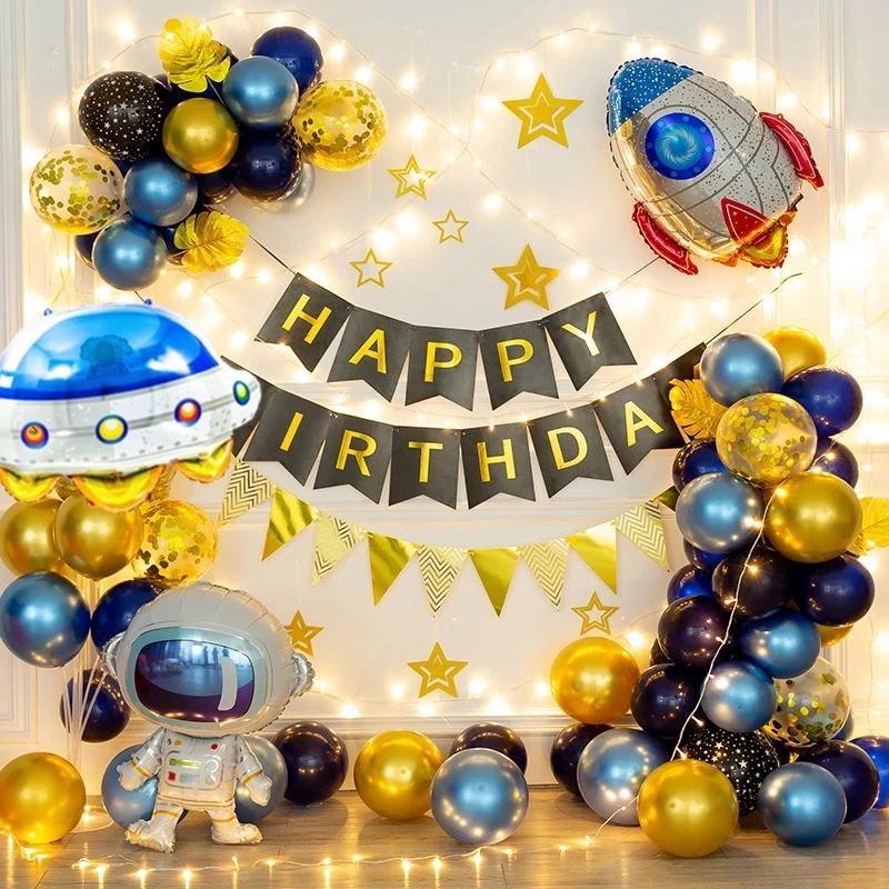 

Outer Space Theme Astronaut Balloons Solar System Decoration Universe Series Baby Shower Birthday Party Supplies Helium Globos