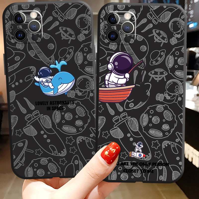 

Spaceman Funny Phone Cases For iPhone 11 12 Pro MAX 6S 7 8 Plus XS MAX 12 13 Mini X XR SE 2020 Back Cover Soft TPU Coque Funda