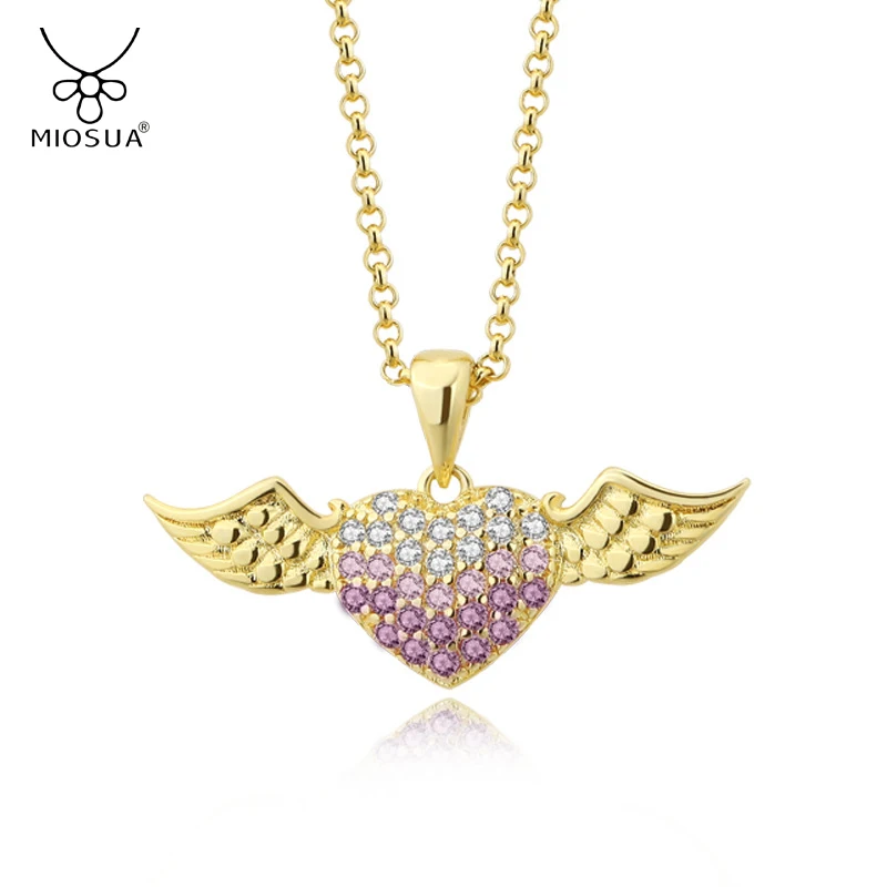 

Creative Angel Wings Love Heart Shape Necklace for Women Love Exquisite Clavicle Chain Pendant Necklaces Gift Birthday Jewelry