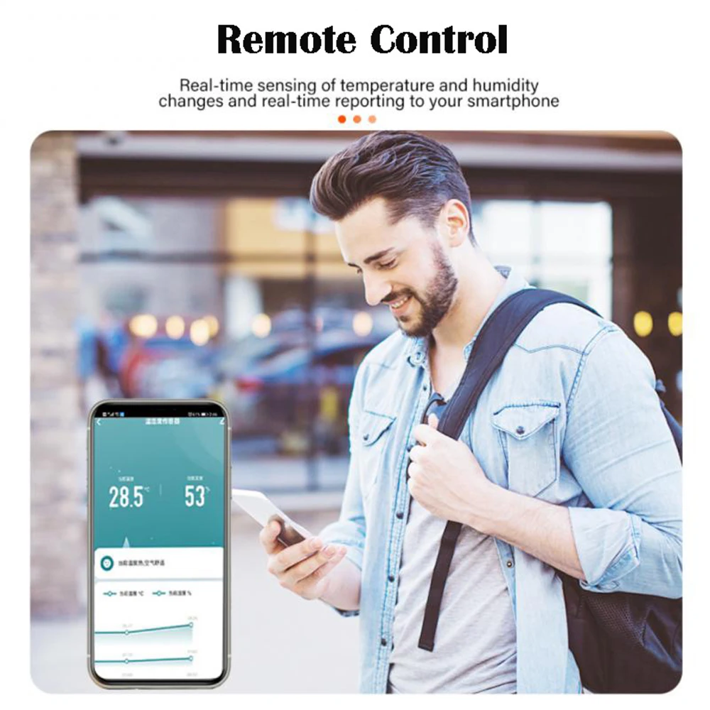 Датчик температуры и влажности Tuya Smart WiFi/Zigbee комнатный гигрометр-термометр с