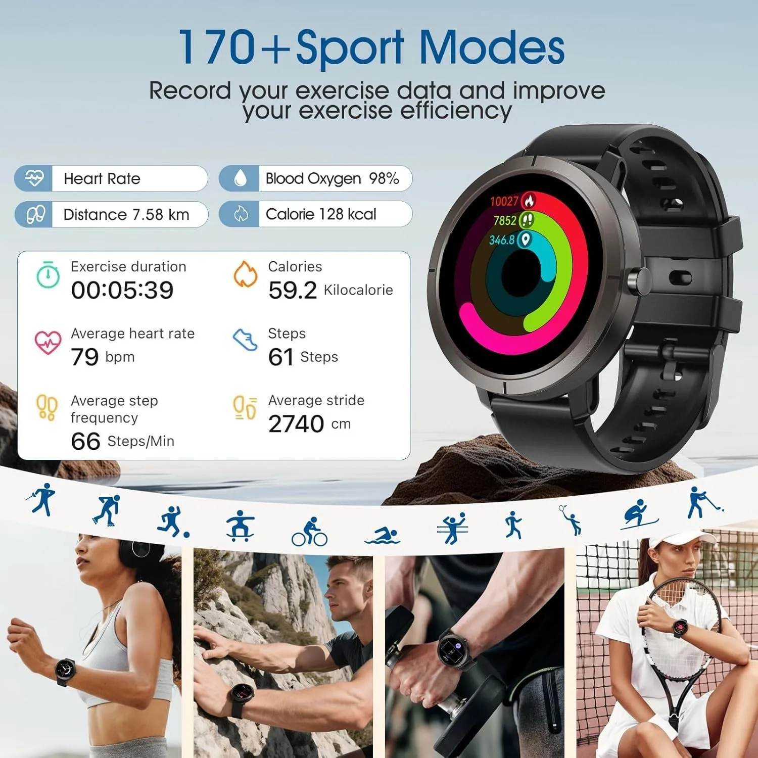 Фото Умные часы ZH Digital GPS с AMOLED-дисплеем 1,32 дюйма, поддержкой ГЛОНАСС, BDS, Galileo, NAVIC, QZSS, водонепроницаемость 5ATM №4