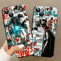 marvel the avengers iron man phone case for apple iphone 13 12 11 pro 12 13 mini x xr xs max se 6 6s 7 8 plus back black