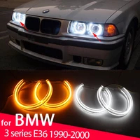 for BMW 3 series E36 90-00 316i 318i 318is 320i 323i 325i 328i 325td White Yellow Halo Rings Light Horseshoe Shape Angel Eye