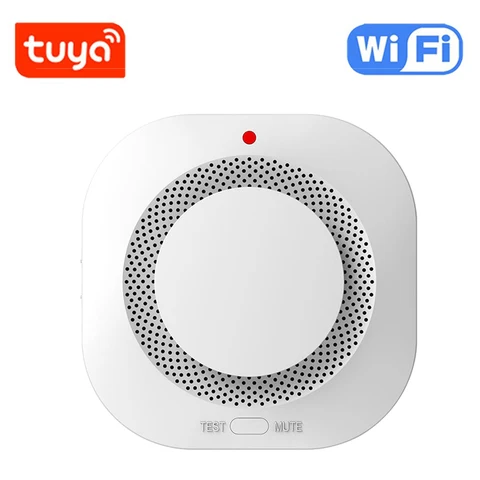 Датчик дыма Tuya Zigbee/Wi-Fi, детектор дыма для домашней безопасности, со звуковой сигнализацией, работает с концентратором Zigbee