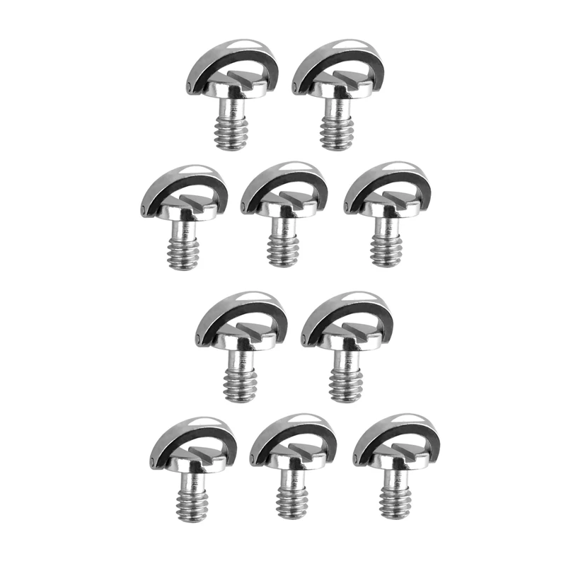 

10 Pack 1/4Inch Quick Release Plate Mounting Screw D-Ring D Shaft QR Screw Adapter Mount for DSLR Camera