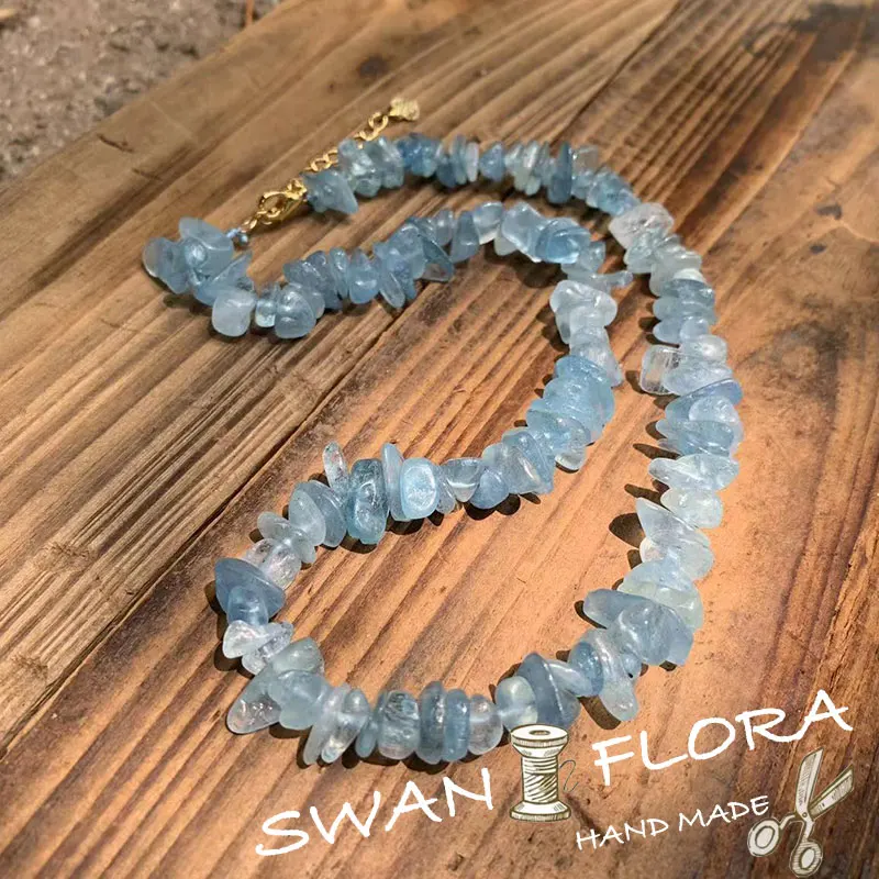 

Natural Baroque Pearl Choker Necklace Gemstone Women High Quality Jewelry Aquamarine Olivine Citrine Design Handmade