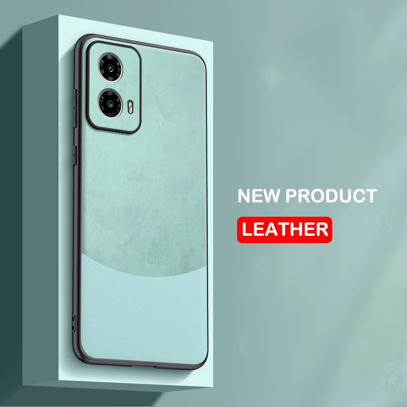 Кожаный чехол для Motorola Moto G34 матовый силиконовый защитный телефона с