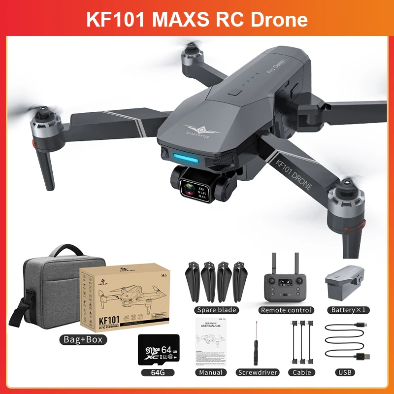 SJRC KF101 MaxS FPV Дрон 4K Профессиональный 3-осевой карданный бесщеточный с 4K HD-камерой фонарик складной Радиоуправляемый квадрокоптер Новые поступления