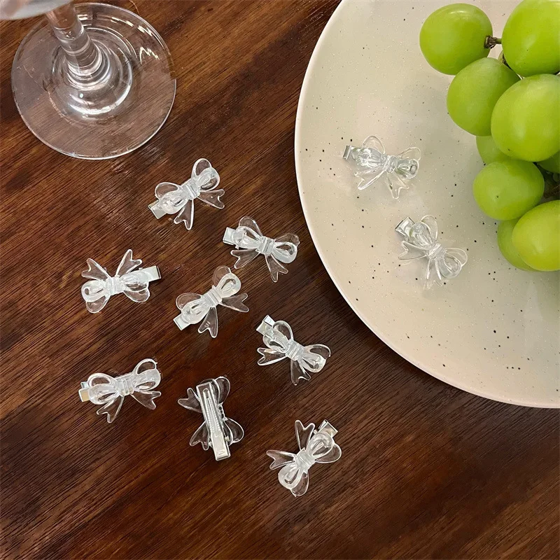 

New Girls Bowknot Transparent Hairclip Cute Small Candy Hair Accessories