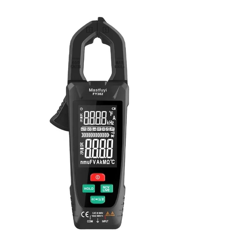 

FY382 Digital Clamp Meter Pliers Ammeter Voltage AC DC Current Clamp Meter Temp Ohm Capacitance Amperimetric Clamp Multimeter