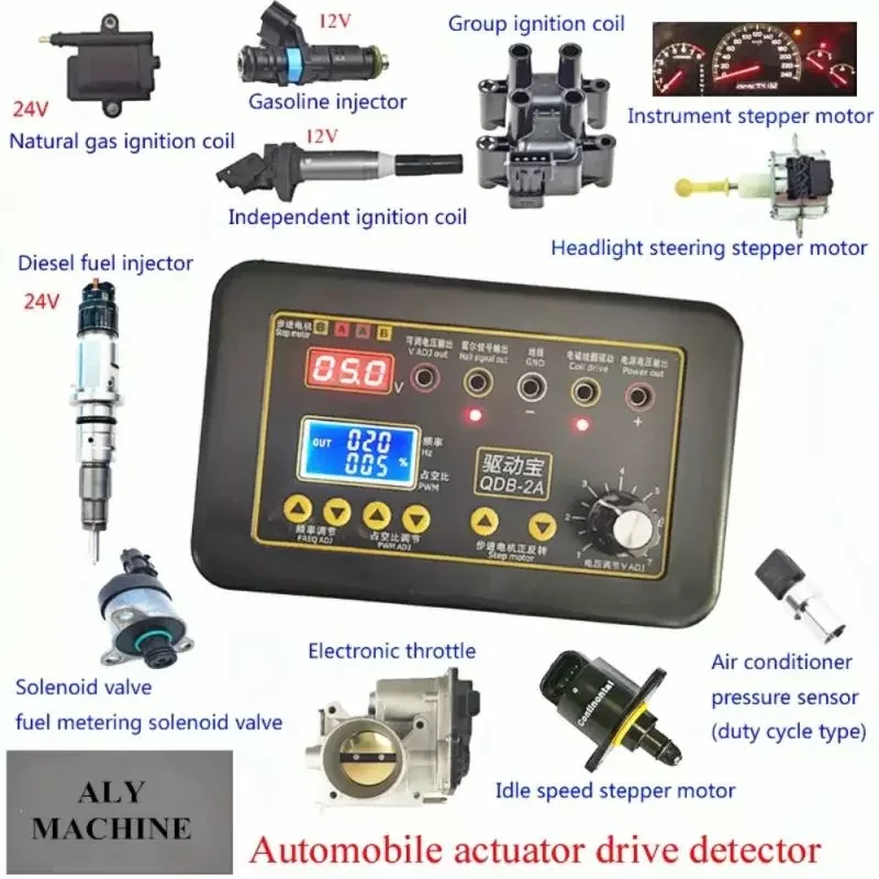 

QDB-2A Car Ignition Coil Injector Solenoid Valve Idle Speed Stepper Motor Instrument Motor Fault Detector Drive Treasure 12V-24V