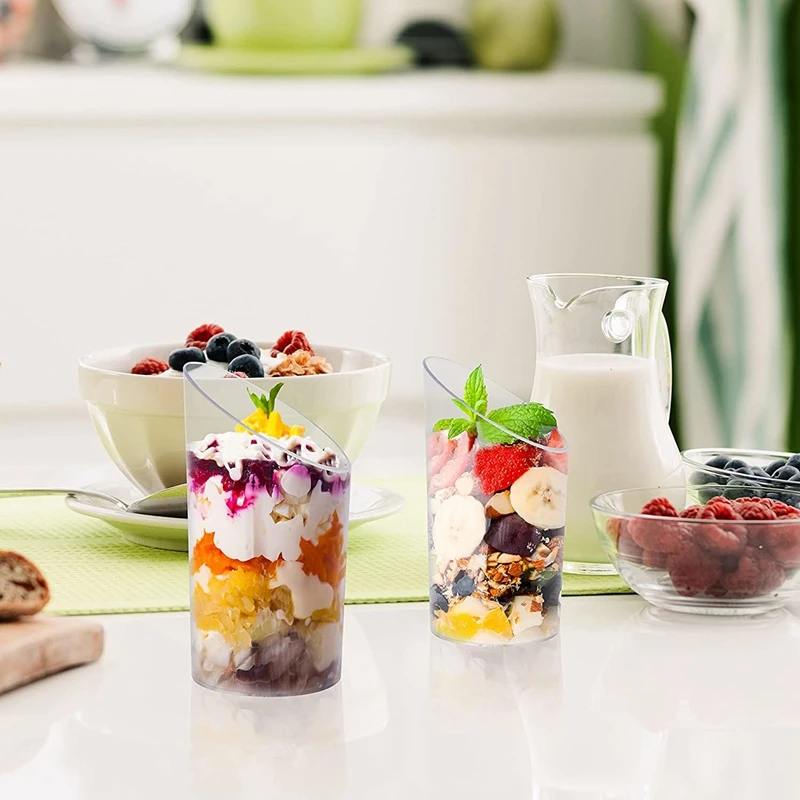 

50 PCS Mini Plastic Round Dessert Cups Multi-Use Parfait Cup Mini Dessert Cups For Dessert With Pudding Mousse