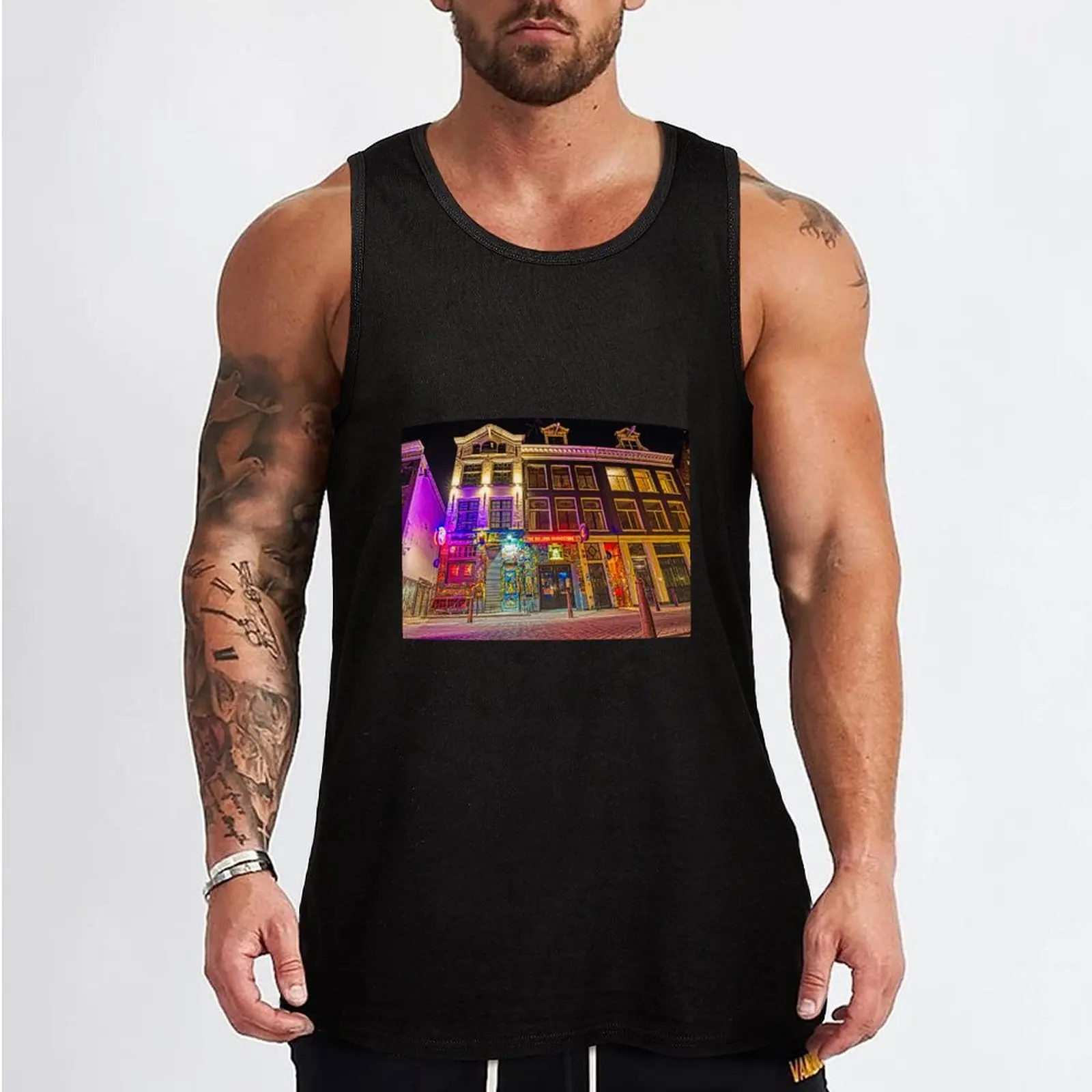 Фото Бульдог красный свет район Амстердам майка милые топы японская футболка спортивная одежда №2