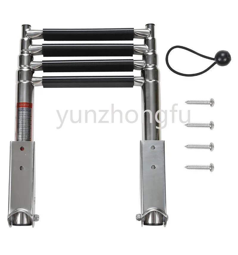 

4 Step Stainless Steel Boarding Telescope Ladder Safety Marine Ladder for Boats Pool Pond Deck/Dock