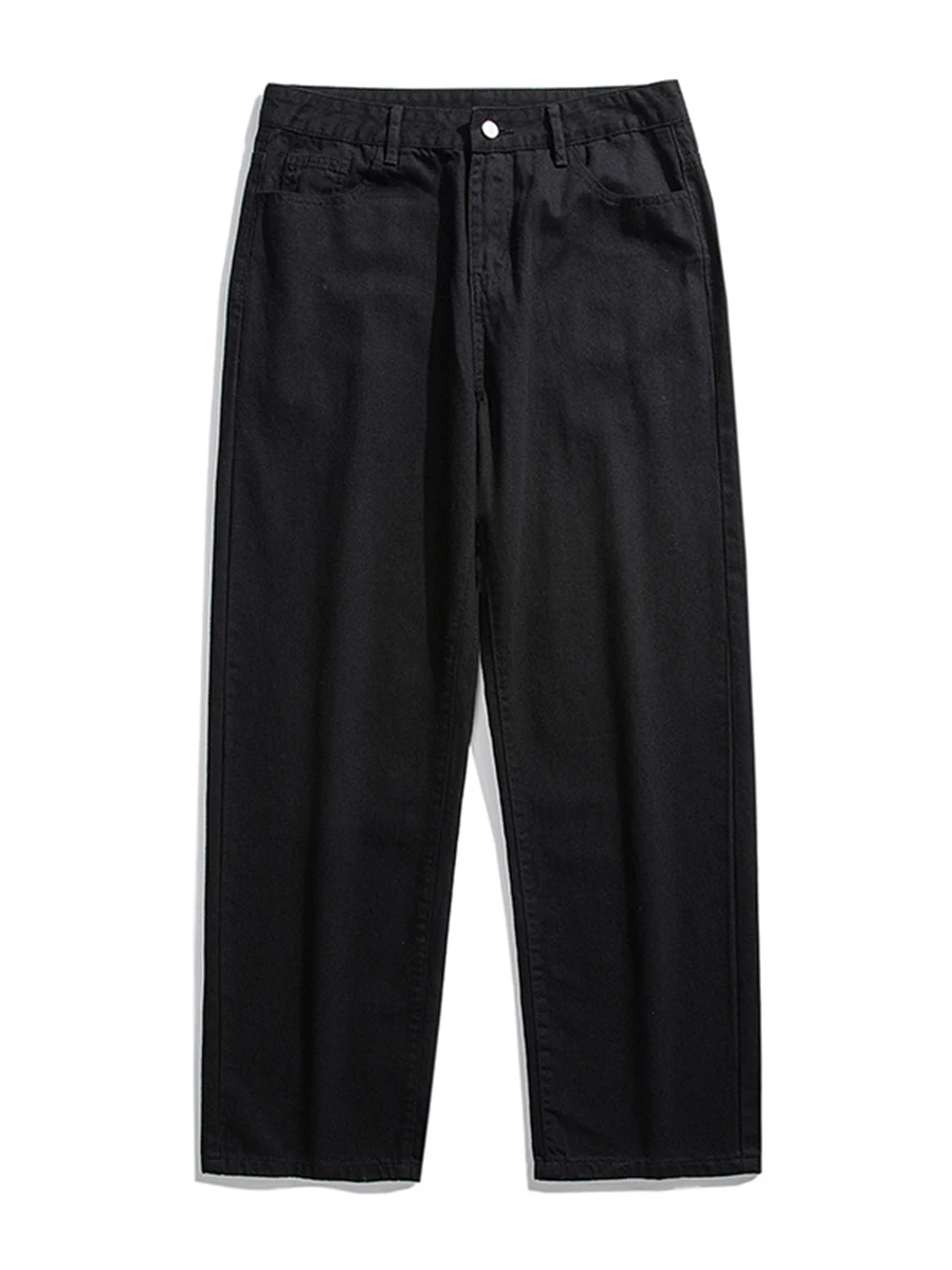 European and American Men Fashion Trend Street Loose Straight Casual Pants Men Wide Leg Drape Denim Trousers Fashion Streetwear