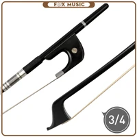 34 double bass bow round stick with premium polished ebony frog eyes pearl inlay german style upright bow fully silver lined