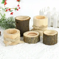 retro rustic wedding centerpieces candle decor wooden candle holder base holiday christmas birthday table tea light candle decor