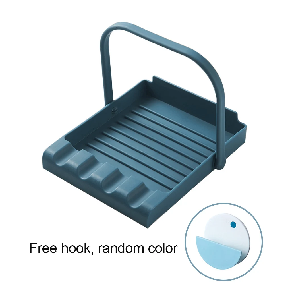 

Pot Lid Rack Plastic Kitchen Pot Cover Holder Draining Spoon Spatula Storage Organizer Multifunctional Pot Lid Tray Rack