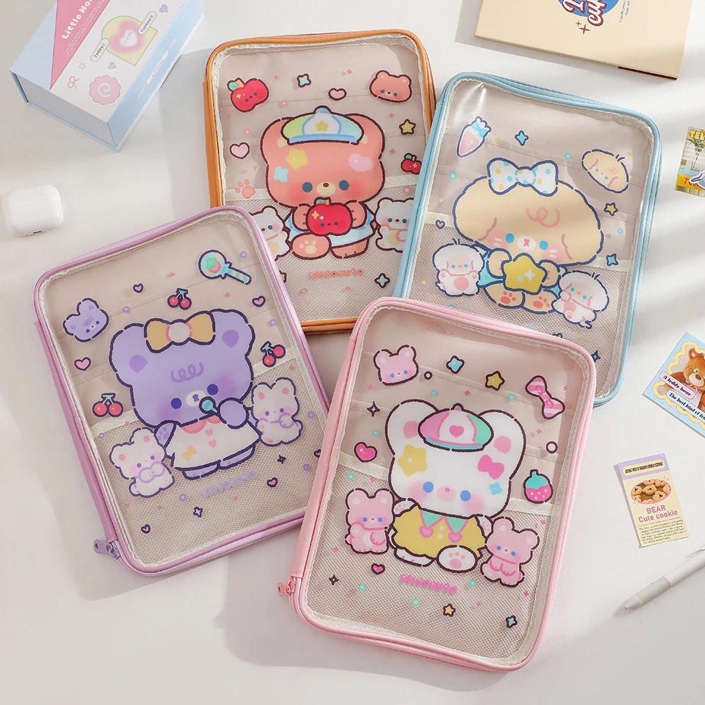 Мультяшный стационарный Органайзер из ПВХ сумка большой емкости стирательные