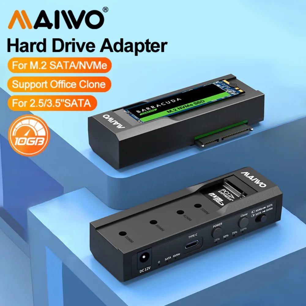 Корпус SSD MAIWO M2 NVMe NGFF 10 Гбит/с PCIe M.2 2 5/3 5 дюйма для внешнего хранения жесткого диска