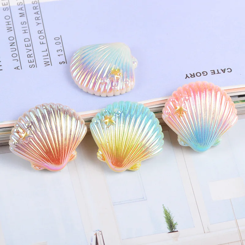 

10pcs Gradient Mini Resin Shell Series Miniature Items Accessories Cabochon Scrapbook Supplies Embellishments Crafts Materials